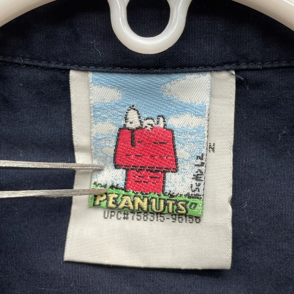 Peanuts Button Sleeveless Top Women XL Snoopy Camp Troop Leader Scouts Hike Gorp - Picture 5 of 10